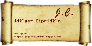 Jéger Ciprián névjegykártya